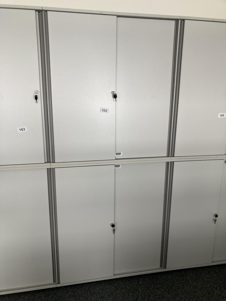 2teilige Aktenschrank-Kombination Ober- und Unterschrank, Maße je ca. 100 x 45 x 115 cm